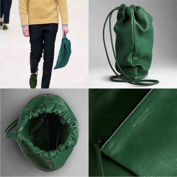 Burberry Nappa Leather Bottle Green Little Duffle Men's Drawstring Backpack Bag - Picture 15 of 16